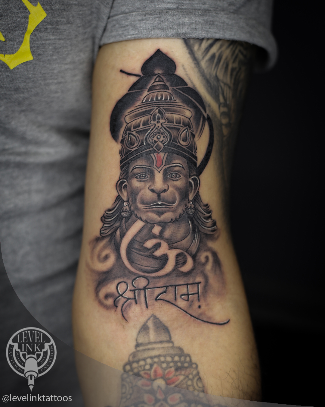 Tattoo Artist - Ng Ringvean on Instagram: “A highly respected character in  Indian, Hanuman with slogan writ… | Hanuman tattoo, Wrist tattoos for guys,  Tattoo script